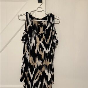 Stylish Black and Tan Patterned Top